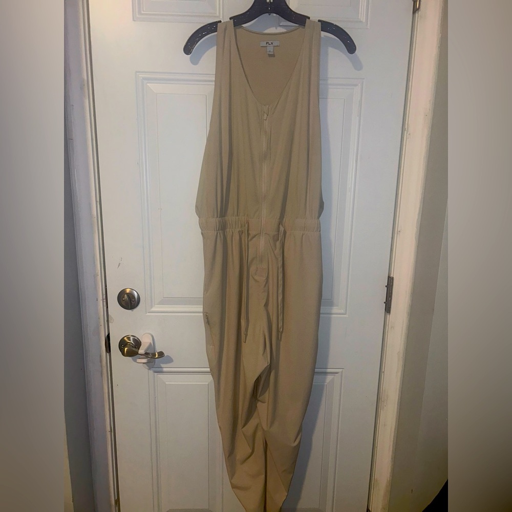 FLX TAN SLEEVELESS JUMPSUIT